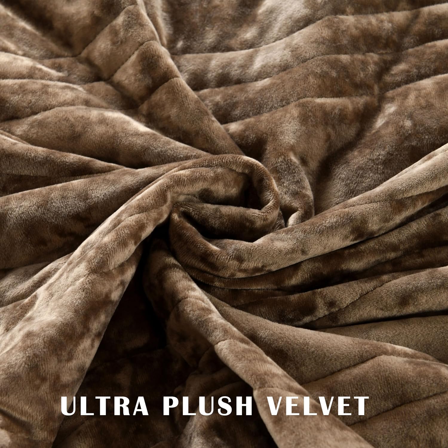 Velvet Quilt Set, Mocha Brown Velvet Quilt Queen Size Comforter Set, Luxury Bedding Soft Plush Bedspread, Machine Washable Coverlet, All-Season 3 Pieces - Image 6