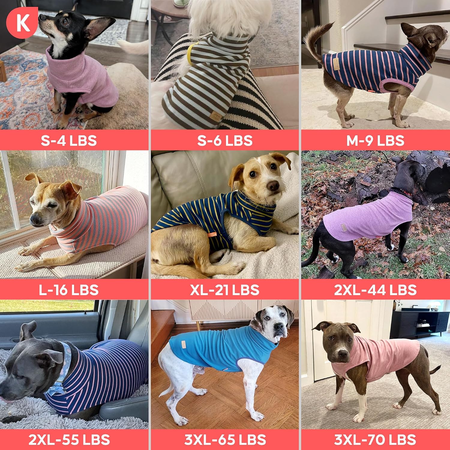 KYEESE 2Pack Dog Sweater Soft Dogs Clothes Warm Pets Clothes Turtleneck Pets Coats Dog Sweaters for Small Dogs Girl Pullover Small Pet Sweaters Stretchy Pet Sweatshirt - Image 6