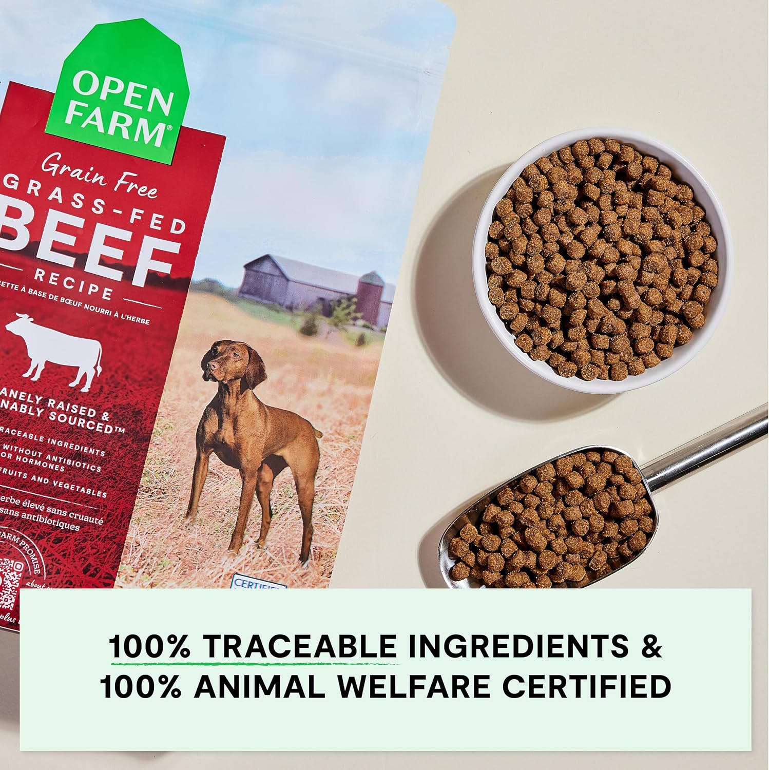 Open Farm, Grain-Free Dry Dog Food, Complete & Balanced Kibble, Sustainably & Ethically Sourced Ingredients, Non-GMO Veggies & Superfoods to Support Overall Health, Grass-Fed Beef Recipe, 4lb Bag - Image 5