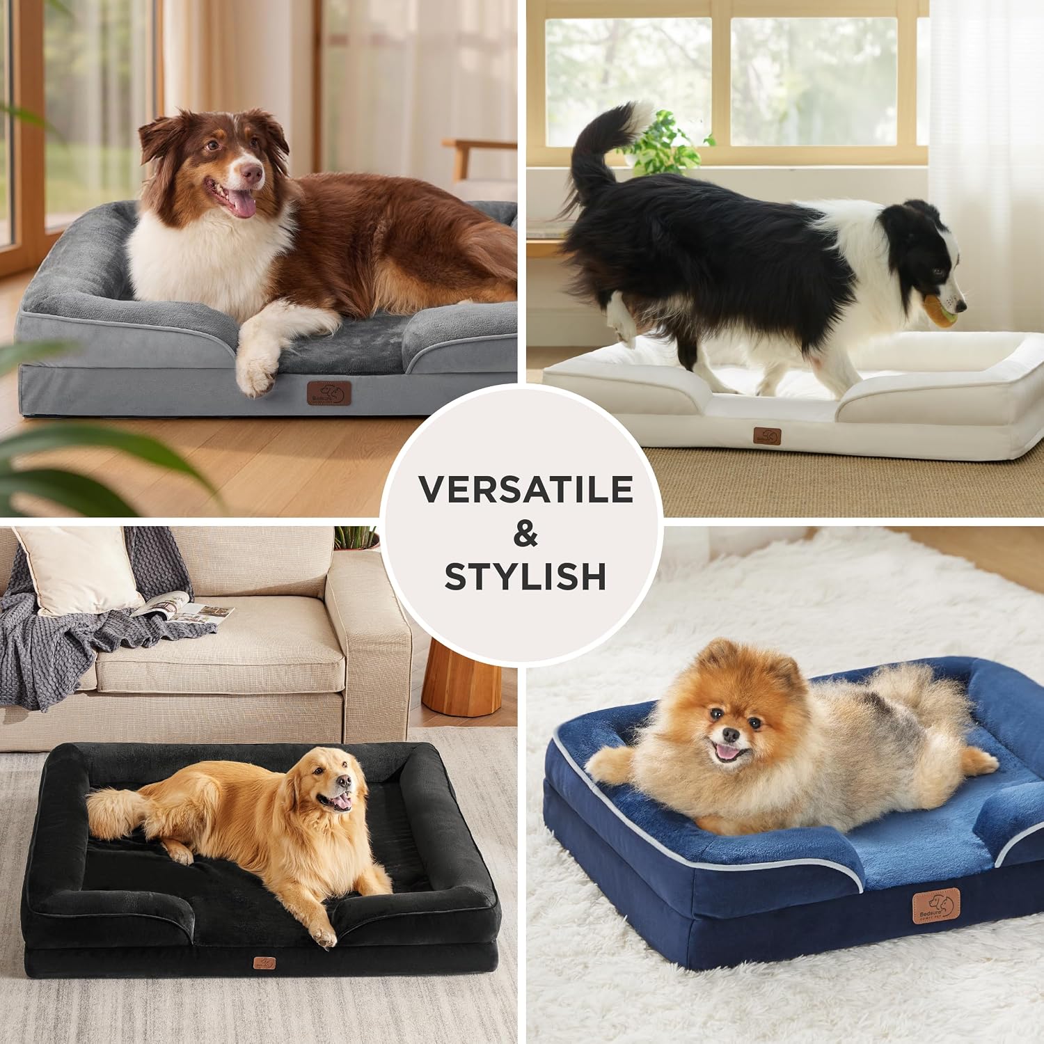 Bedsure Orthopedic Dog Bed Medium Size Dogs - Washable Small Medium Dog Cat Bed Waterproof, Comfort Cats Couch Sofa with Washable Removable Cover, Pets Bed with Nonskid Bottom, Grey, 28" - Image 9