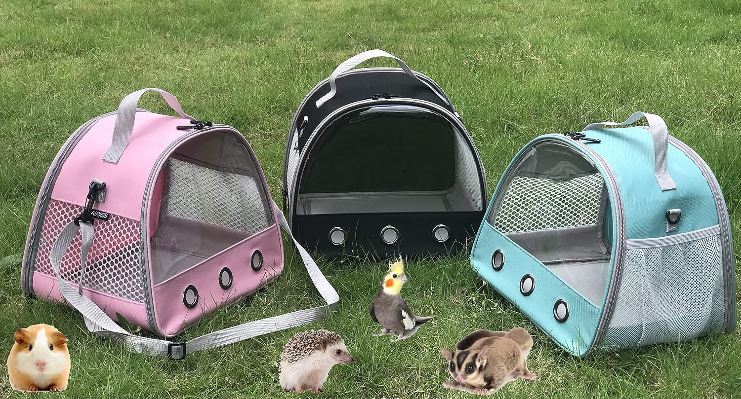 Guinea Pig Carrier Backpack, Clear Bubble Window Backpack for Guinea Pig, Bunny Rat Bird (Black, Carrier) - Image 5