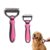 Pet Grooming Tool, Double Sided Dematting Rake, Stainless Steel Deshedding Brush for Dogs & Cats, Undercoat Comb for Removing Loose Fur, Tangles and Knots (Pink-S+L, 1 Pack)