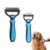 Pet Grooming Tool, Double Sided Deshedding Brush Dematting Rake, Stainless Steel Grooming Comb for Dogs & Cats, Undercoat Rake for Removing Loose Fur, Tangles and Knots (Blue-S+L, 1 Pack)