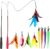 MeoHui Cat Toys for Indoor Cats, Interactive Cat Toy 2PCS Retractable Wand Toy and 9PCS Cat Feather Toys Refills, Funny Kitten Toys Cat Fishing Pole Toy for Bored Indoor Cats Chase and Exercise