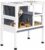 2-Story Guinea Pig Cage with Stand, Indoor Wooden Hamster Cage with Ramp, Pull-Out Tray, Hideout & Platform, Acrylic Transparent Small Animal Habitat for Chinchillas, Ferrets, Hedgehogs,Grey