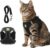 Cat Harness and Leash, 2026 New Cat Harness Escape Proof for Small Medium Large Cats, Breathable Adjustable Vest Harnesses with Reflective Strip for Walking Travel Camping (Black, S)