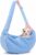 Ferret Sling Carrier, Soft Fleece Small Pet Carrier Bag with Adjustable Shoulder Strap, Hands-Free Bonding Travel Pouch for Guinea Pigs, Kittens, Puppies & Small Rabbits Under 10 lbs, Blue