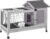 Wooden Rabbit Hutch Indoor and Outdoor, Rabbit Cage with Removable Wire Netting and Leak Proof Tray, Mobile Bunny Cage with Wheels (Grey)