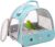 Bird Carrier, Portable Small Bird Parrot Parakeet Carrier with Standing Perch and Stainless Steel Tray, Side Access Window Collapsible (Green, Clear Windows)