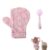 1Pcs Hamster Bite Proof Glove and Grooming Brush Set, Adjustable Hamster Glove, Lid Soft Cleansing Brush Massage Combs, Guinea Pig Brush, Hamster Care Set for Hamsters, Ferrets, Hedgehogs (Pink Stars)