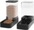 Automatic Cat Feeder and Water Dispenser in Set with Pet Food Bowl,Gravity Dog Waterer and Food Feeder for Small Medium Dog Cat Puppy Kitten Large Capacity(3.3L,Black)