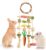 Jorewood Rabbit Chew Toys Bunny Cage Hanging Toy and Treats Rattan Ring with Snacks for Rodent Pets Teeth Healthy
