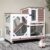 Gutinneen 2-Story Rabbit Hutch with Chew-Proof Ramp & Leak-Proof Trays – Indoor/Outdoor 39.3″ Wooden Rabbit Cage with Wheels for Rabbits, Guinea Pigs