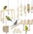 Hamiledyi 13Pcs Parrot Swing Chew Toys Bird Perches Platform with Climbing Ladder Hanging Cage Accessories for Parakeet, Conure, Finch, Lovebirds, Budgie, Canary Standing