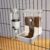 Automatic Pet Food Water Dispenser, Auto Gravity Pet Feeder Water Bottle Set for Crate Cage, Feeding Station for Small Dog Cat Rabbit Guinea Pigs Chinchilla Ferret Hedgehog (Gray)