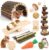 Hamster Toys Guinea Pig Toys Hamster Wheel Hamster Cage Accessories Small Animal Molar Chew Toys for Chinchillas,Gerbils,Mice,Rats,Mouse,Rabbit,Bunny Hideout Seesaw (12 Different chew Toys)
