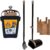 Arm & Hammer Dog Pooper Scooper Swivel Bin & Rake, Poop Scoop for Dogs, Black (2 Heavy Duty Scented Waste Bags Included)
