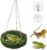 Frog Reptiles Cave Hide, Green Lizard Hideout with Safe Shelter, Handmade Snake Cave Hideout Hut for Themed Terrarium Ideal for Gecko Hamster Snake Rest & Hide