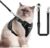 Cat Harness, Cat Harness and Leash for Walking, Adjusted in Four Directions and Breathable Cat Harness for Anti Escape that can be Fitted and Positioned, Reflective Strips Harness, Black, L