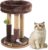 22 Inch Heavy-Duty Cat Scratching Post with Cozy Plush Bed, 3 Sisal Scratching Posts, Interactive Cat Scratcher with Grooming Brush, Hanging Pom-Pom, Track Balls & Mouse Toy for Indoor Cats