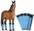 Fly Boots for Horses Set of 4, Horse Fly Boots with Reinforced Stitching, Extra-Wide Adjustable Hook & Loop Strap for Secure Fit, Breathable Mesh Fly Leg Wraps for Horse (4Pack, Blue)