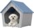 Bifanuo Dog House Outdoor Indoor for Small Dogs – Plastic Pet Shelter, Easy-Assemble & Weather-Resistant for Living Room, Balcony (Blue, 18″ L x 22.4″ W x 22.2″ H)