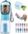Cibaabo Dog Water Bottle with Food Container & Poop Bag Holder & Filter | Travel Water Bowl, Portable Pet Dispenser, Dog Gifts, Puppy Essentials for Walking Hiking