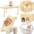 5 Pcs Hamster Platform Wooden Fence Bridge Ladder Climbing Toy Hidden House Exploring Toy with Hamster Bath Container Decor Cage Accessories for Small Animals Dwarf Syrian Gerbils Squirrel(Classic)