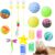 14 pcs Ferret Squeaky Toys Set Rubber Balls Ferret Teeth Grinding Chewing Balls Teething Bouncy Bell Ball Interactive Sound Squeaker Toy Exercise Scratch Chew Toy for Ferrets Pet Cat Dog Small Animals