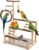 Bird Playground, Natural Wooden Parrot Stand Suitable for Small and Medium Birds, with Feeding Cups, Swing, Chew Toys,Bird Perch Ideal for Parakeets, Budgerigars,Canaries,Conures