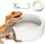 Reptile Food Bowl Lizard Gecko Ceramic Pet Worm Dish Water Bowls XL(5in) | Anti-Escape Mealworms Ceramic Dish for Bearded Dragon Chameleon Hermit Crab Dubia Cricket Feeding, Large Reptile Feeder