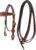 Western Leather Horse Headstall and Reins Combo Natural Antique Tooling, Quick Bit Change Adjustable Browband Headstall and Free Size Reins for Horses
