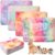 Haull 4 Pcs Waterproof Guinea Pig Bedding Soft Dog Cat Bed Crate Mat Small Animal Plush Cage Liners Rabbit Bunny Kennel Pad Reversible Cozy Pee Thickened Hamster Pad(Tie Dyed,13 x 10 Inch)