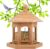 Wooden Bird Feeder for Outdoors Hanging, Red Cedar Hexagon Shaped Large Capacity, Cardinal Birdfeeder for Garden Decoration Yard, Weatherproof and Durable(Medium)