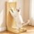 Sisal Cat Scratcher – 26.8″ Large Wooden Cat Scratcher Pad with Bell Ball Plush Toy,L Shaped Scratching Post for Indoor Cats Adults,Vertical cat Scratcher Board to Protect Furniture