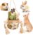 Jorewood Natural Reedgrass Chew Toy Basket for Small Pets – Hanging Rodent Dental Toys with Hay Lollipop, Apple Sticks, Sweet Bamboo (Hamsters, Rabbits, Chinchillas, Guinea Pigs)