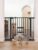 Babelio New Version Baby Gate with Cat Door Adjustable, 29-40″ Metal Pet Door for Stairs & Doorways, Pressure Mounted, No Tools Needed, Black