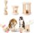 AOWPFVV 3 Pcs Wooden Bunny Toys – Safe Rabbit & Guinea Pigs Teeth Grinding Toys for Chinchillas, Hamsters & Small Animals – Indoor & Outdoor