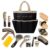 Horse Grooming Kit, 14-in-1 Professional Horse Brush Supplies Set for Grooming & Care, with Horse Brushes, Curry Comb, Hoof Pick & Waterproof Storage Tote Bag for Shining, Detangling, Massaging(Khaki)