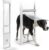 Slevoo Sliding Glass Dog Door, Height Adjustable 79 2″ to 82″ (Large-Tall) | No-Cut Installation, Upgraded Silicone Flap, Weatherproof & Secure Pet Door for Medium/Large Dogs, White Aluminum Frame