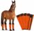 Fly Boots for Horses Set of 4, Horse Fly Boots with Reinforced Stitching, Extra-Wide Adjustable Hook & Loop Strap for Secure Fit, Breathable Mesh Fly Leg Wraps for Horse (4Pack, Orange)