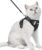 Dooradar Cat Harness and Leash Set, Escape Proof Soft with 3 Adjustable Buckles, Comfortable Vest Easy to Wear Kitten Harness with Reflective Strip, Safe for Outdoor Walking, Black, S