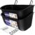 Goovilla Chicken Feeder Waterer, Hanging or Screw-in Fence Feeders with Clips, 2 Pack 5 Quart Goat Feeding Supplies, Duck Piglet Sheeple Coop Dog Livestock Poultry Plastic Feeder Trough Bucket, Black