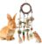 Bissap Bunny Chew Toy, Rabbits Cage Hanging Chew Toys and Treats Grapevine Wreaths Rattan Ring with Snacks for Guinea Pigs Chinchillas Hamsters Rats and Other Small Pets Teeth Grinding