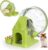 VANNON 4 in 1 Quiet Hamster Exercise Wheel, Multi Functional Hamster House with Running Wheel, Water Bottle, Food Bowl and Hideout, Small Animals Exercise Running Toys for Hamsters Gerbils Mice, Green
