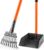 Pooper Scooper, Long Handle Dog Pooper Scooper for Medium Small Dogs Heavy Duty, Pet Supplies Stainless Metal Tray and Rake Set, Use on Grass, Dirt or Gravel