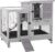 GUTINNEEN Rabbit Hutch Indoor Rabbit Cage with Wire Mesh Floor and Wheels Outdoor Bunny House 2 Story Guinea Pig Cage with Leakproof Asphalt Roof (Higher Version)