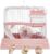 PINVNBY 2-Tier Dwarf Hamster Cage, Travel Portable Guinea Pig Cages Rat Cage and Habitats Small Animal Carrier with Castle House Running Exercise Wheels, Water Bottle and Food Dish (Pink