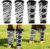 Zebra-Print Horse Fly Boots Set of 4, Soft Top Loose Fitting Leggings for Horses, Zebra Pattern Style Design, Equine Breathable Adjustable 4 Leg Wraps Socks, Reliable Leg Guards for 4 Legs