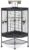 Prevue Pet Products Corner Bird Cage with Playtop – Large Cage with Rolling Stand, Comes with Wooden Perches & Double Food & Water Cups, Secure Side Door Locks, Elevated for Enrichment – Black